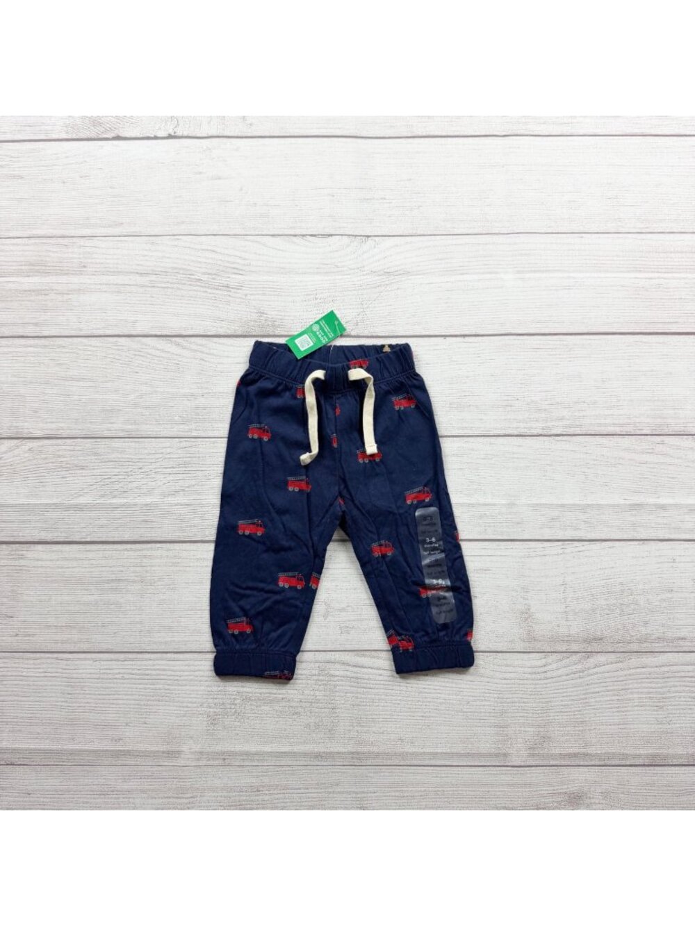 Baby Gap Fire Truck Print Organic Cotton Jogger Pants Navy NWT 3-6 Months